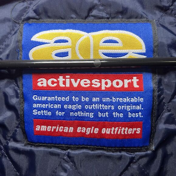 VTG American Eagle Active Sport Full Zip Fleece Vest Large Red Quilted Lining - Picture 10 of 16